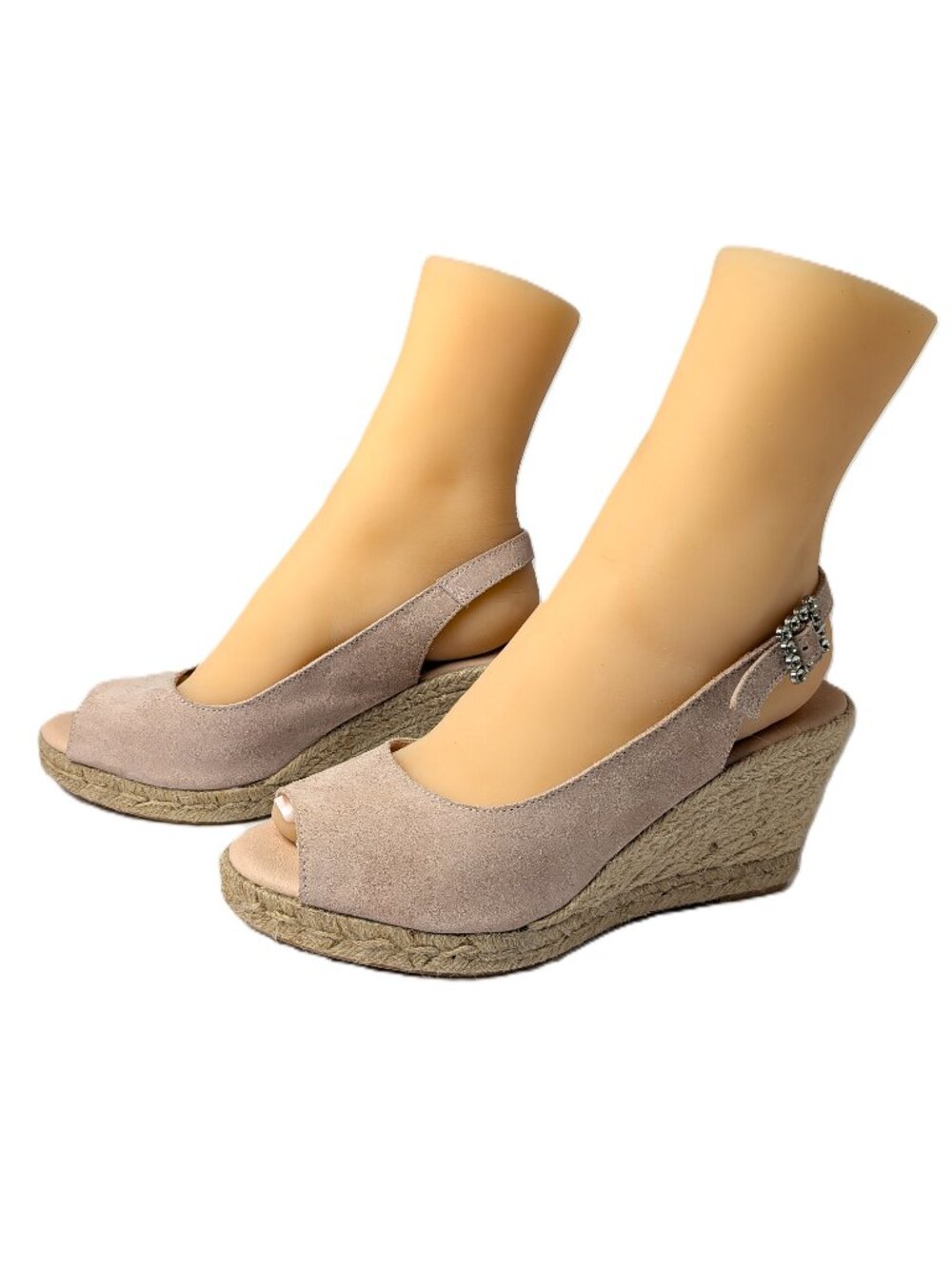 NWOB No flaws! Never worn! Paseart Spanish Suede Espadrille Wedge Rhinestone 10 - Picture 10 of 12